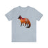 Autumn Fox Silhouette - Short Sleeve Tee Light Blue